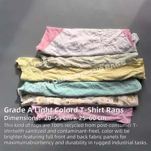 Trapo Industrial de 25 kg Multicolor de Algodón Reciclado Delevy, Trapos de Limpieza de Camisetas de Colores Mezclados Ligeros, 100% Algodón - Product Image 2