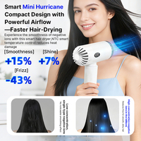 Sèche-cheveux professionnel à moteur sans balais haute vitesse 1600W, ions négatifs, température constante, portable, écran LCD