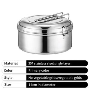 304 Stainless Steel Food Containers Sealed Metal <b>Lunch</b> Portable Camping Picnic Bento Box <b>Set</b> for Outdoor Adults - Product Image 3