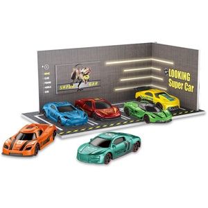 Modèle réduit de voiture en alliage Parking Lot Layer <span class=keywords><strong>Garage</strong></span> Scene Diorama Diecast Car Vehicle PVC Parking Lot Set with 4 Cars Toys - Product Image 1