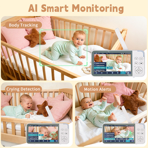 Baby Monitor 1080P Dual Mode <span class=keywords><strong>da</strong></span> 5 Pollici con Telecamera WiFi, Opzione Spegnimento, Modalità Privacy, Rilevamento Movimento e Pianto, Audio Bidirezionale - Product Image 6