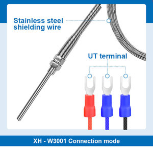 K J PT100 loại cặp nhiệt điện thép không gỉ thăm dò cặp nhiệt điện 100mm 200mm 2m dây cáp chiều dài cảm biến nhiệt độ - Product Image 3