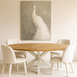 Table à manger ovale en bois de manguier |   Design industriel scandinave |   Bois massif |   Canapé pliable fait main 6 places |   Pieds en métal |   Divers - Product Image 2