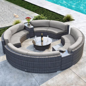 Meubles d'extérieur modernes, ensemble de canapés incurvés pour l'extérieur, meubles de <span class=keywords><strong>patio</strong></span>, salon de jardin, piscine, imperméable, luxe, rotin, canapés de jardin - Product Image 3