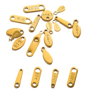Groothandel Diy Gegraveerd 18K Vergulde Roestvrijstalen Bedels Ketting Staart Einde Sieraden Tags Met Logo Custom