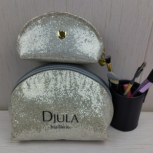 Hợp Thời Trang Sáng Màu Hồng Lưới Du Lịch Da Sáng Bóng Gel Sequin Bạc Bling <span class=keywords><strong>Make</strong></span> <span class=keywords><strong>Up</strong></span> Pouch Glitter Trang Điểm Mỹ Phẩm Bag Set - Product Image 5