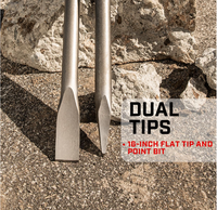 AOLI Lot de 2 marteaux à béton hexagonaux plats de 1-1/8 po pour marteau démoliteur électrique, burin de démolition pour briseur de béton
