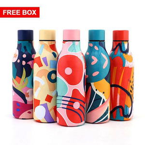 18oz Rubber Power Painting Small Mouth Stainless Steel <b>Coffee</b> Vaccum <b>Flask</b> Water Bottle for Hot Water with Rope Handle - Product Image 4