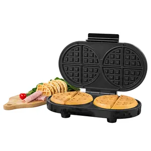 1200 W Double Belgian Waffle Maker Iron Machine with Non-Stick Coated Plates Electric dual Heart-shaped waffle maker