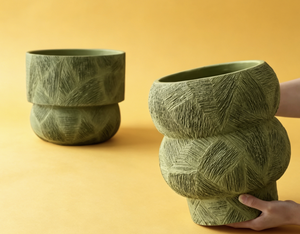 <span class=keywords><strong>Vaso</strong></span> Rotondo in <span class=keywords><strong>Cemento</strong></span> Stile Art Déco con Foro, <span class=keywords><strong>Vaso</strong></span> per Fiori Ecologico da Tavolo per Decorazioni Centrotavola Matrimoniali - Product Image 2