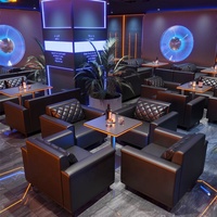 Ensemble de Mobilier LED de Discothèque, Bar Lounge Lumineux, Chaises et Table de Salle à Manger, Canapé KTV Chicha