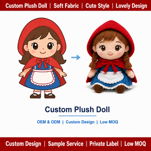 Peluche personnalisée, petite peluche rouge à capuche, personnage <span class=keywords><strong>de</strong></span> dessin animé, jouet en peluche, OEM ODM, design personnalisé, peluches pour enfants, cadeaux - Product Image 1