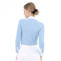 Chemise d'équitation à fermeture éclair invisible RTS, manches longues, séchage rapide, extensible dans quatre directions, pour femmes.