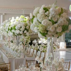 A-FB089 Vente en gros de boules de fleurs artificielles en soie, roses, pour centre de table de mariage, grandes boules de fleurs pour la décoration de table de mariage - Product Image 4