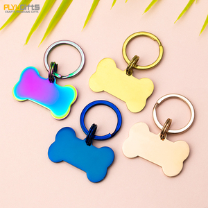Cổ hiện đại tùy chỉnh Pet ID tag handmade thép không gỉ mạ bạc Dog Tag xương Hollow-out Paw in laser khắc con chó - Product Image 1