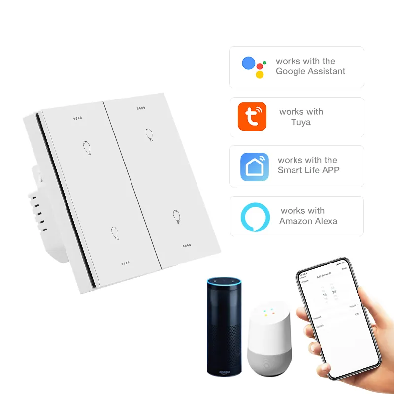 Alexa Google house on off gang zigbee touchtuya電気ライトwifiスイッチ自動リモートコントロールスイッチスマートウォールスイッチ
