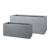 Vente directe d'usine, pot à fleurs rectangulaire en ciment, grand bac à plantes, revêtement en poudre, durable, écologique, pour la maison, le jardin, classique, intérieur