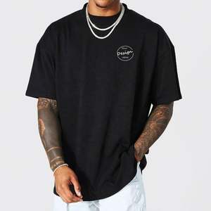 T-shirts à manches courtes pour hommes 100% coton OEM personnalisé vente en gros épaule lourde surdimensionnée écran 250gsm impression DTG - Product Image 5