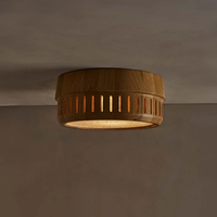 Plafonnier décoratif de luxe en bois de noyer pour chambre à coucher, salle à manger, décoration moderne, salon, lampe LED ronde au plafond