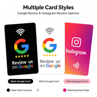Individuelle Acryl-NFC-215-Bewertungskarte mit QR-Code zum Scannen für Google-Bewertungen, Restaurantbestellungen und Feedback