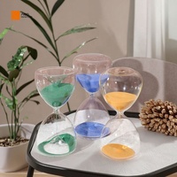 Décoration de bureau moderne artisanale créative, horloge à sable bleue, minuteur en verre, fabrication artisanale, écologique, durable