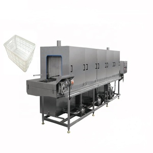 Stainless steel 304 tunnel crate washer high pressure water cleaning ice cream storage crates washing machine