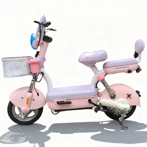Vélo Électrique Urbain <span class=keywords><strong>Femme</strong></span> 14 Pouces Nouvelle Arrivée Offre Spéciale Moteur Brushless Double Suspension Assistance au Pédalage Numérique avec <span class=keywords><strong>Panier</strong></span> 48V - Product Image 3