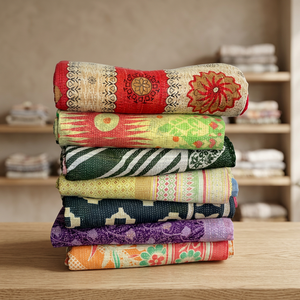vintage kantha sari <b>quilt</b> <b>indian</b> gudari - Product Image 4