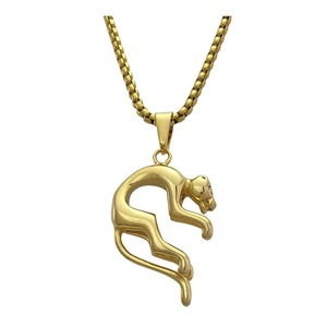 Yunnique – collier avec pendentif animal en acier inoxydable, couleur or, design simple, pour bijoux à la mode - Product Image 1