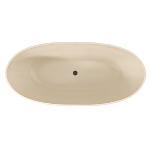 Baignoire ovale autoportante moderne pour adultes, 1650 mm, en surface solide couleur café laiteux, pour bain profond, vente en gros - Product Image 2