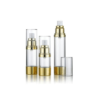 Luxe chaud AS bouteille de pompe sans air vide 10ML 15ML 30ML 50ML bouteilles de pulvérisation de lotion crème sans air en plastique