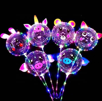 Bobo led ballon lumineux avec des personnages de dessins animés en elle ballon lumière led ballons cartoon