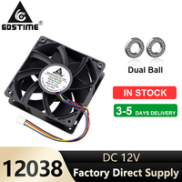 Ventilateur de refroidissement PC Gdstime GDP1238 haute vitesse DC 12V 2.5A 120x120x38mm à roulement à billes en plastique 4 broches avec fonction PWM FG pour boîtier d'ordinateur