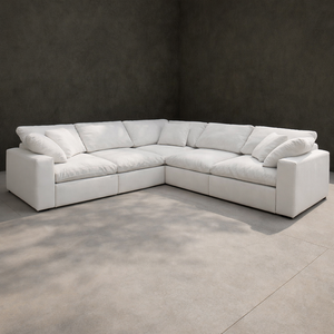 <span class=keywords><strong>Canapé</strong></span> modulable marron tendance et luxueux au design décontracté, avec texture nuage, idéal pour les espaces centraux et les canapés nuage marron - Product Image 1