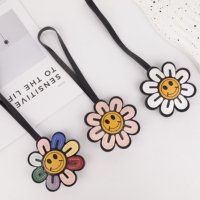 Gantungan Tas Daisy, Ornamen Tali Bunga Wajah Tersenyum Lucu dari Kulit Imitasi untuk Tas Jinjing Kasual, Tas Selempang, Botol Air