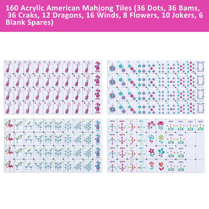 Premium 4 Layer Engraved Acrylic American <b>Mahjong</b> Tiles <b>Set</b> with Carrying Bag Luxury 160 Tiles American <b>Mahjong</b> <b>Set</b> for Party - Product Image 5