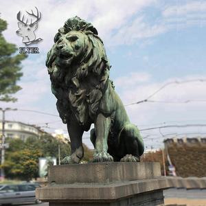 Statue de lion en <span class=keywords><strong>bronze</strong></span> grandeur nature, assis, de bonne qualité, <span class=keywords><strong>prix</strong></span> d'usine, en vente - Product Image 1