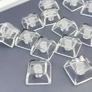 Clear <b>Pc</b> Keycaps Xda Height Transparent Crystal Style Cross Hole For Mechanical Keyboard Keychain Pendant Stress Relief Keycaps - Product Image 3
