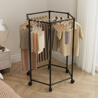 Séchoir à linge hexagonal rotatif moderne en plastique, sur pied, pour dortoir, intérieur, vente en gros, directement de l'usine