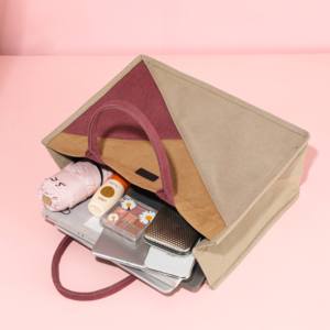 Bolso de lona de algodón beige grande recién llegado bolso de hombro reutilizable con logotipo impreso personalizado para compras y promociones - Product Image 6