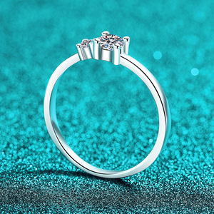 Anillo de <span class=keywords><strong>Plata</strong></span> Pura S925 con Moissanita, Anillo Exquisito, Simple y Compacto, Venta al por Mayor de Regalos de Joyería de Boda para Mujer - Product Image 3