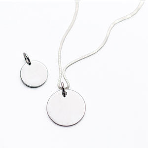 Collar de Plata de Ley 925 con moneda de disco de diseño Simple para joyería colgante grabada con nombre - Product Image 2