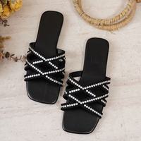 Sandales plates pour femmes, style romain, à bout ouvert, grandes tailles 36-43, chaussures de plage décontractées