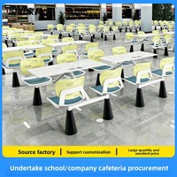 Meubles de restaurant de qualité supérieure, table à manger en pierre PU, ensemble de chaises, combinaison table-banc pour quatre personnes, pour cafétéria