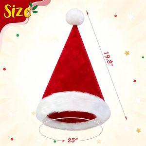 Chapeau de Noël Père Noël en peluche, cadeau de Noël, joyeux Noël, chapeau de Noël classique pour enfants et adultes - Product Image 2
