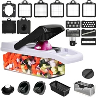 Hot Selling 22 In 1 Handmatige Multifunctionele Voedselsnijmachine Pp Plastic Groente En Fruit Chopper