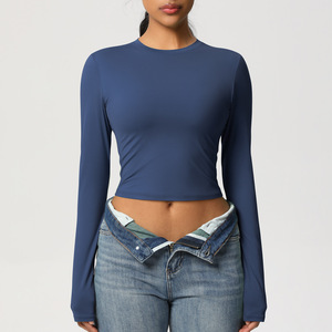 Haut de sport serré à manches longues pour l'automne Combinaison de yoga respirante à séchage rapide pour courir <span class=keywords><strong>T</strong></span>-<span class=keywords><strong>shirt</strong></span> de sport de fitness - Product Image 6