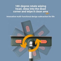Raclette d'essuie-glace de sol de nettoyage de vitres dépoussiérage de plafond de sol magique prolongé avec brosse de nettoyage de vitres détachable à long manche