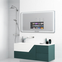 Top qualité Vercon 120x80cm interactif intelligent LED miroir Android OS WiFi connexion haut-parleurs étanche désembuage