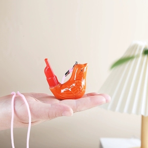 Silbato de agua de cerámica con boquilla de plástico, silbato de agua con forma de animal lindo con cordón para niños, juguete musical - Product Image 2